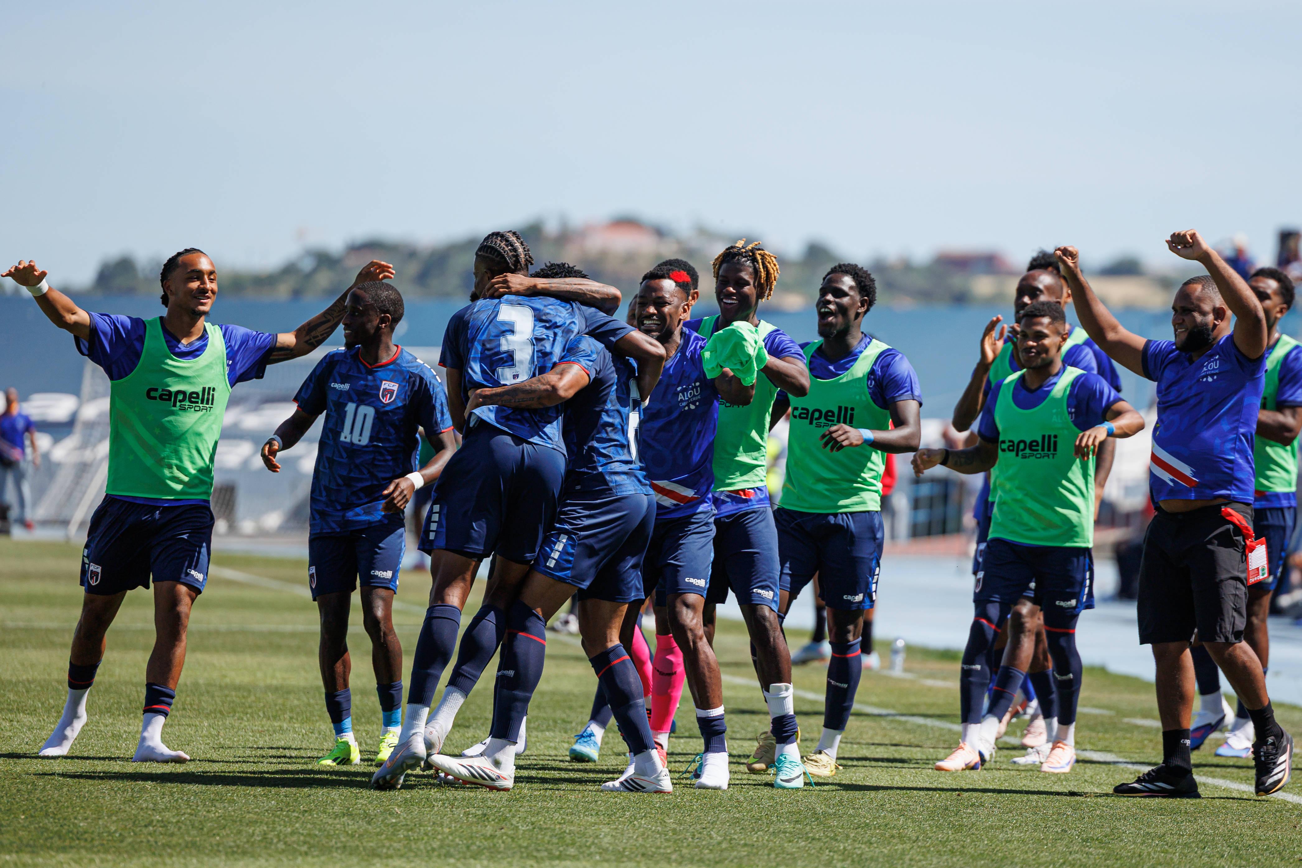 Festejos dos jogadores de Cabo Verde
