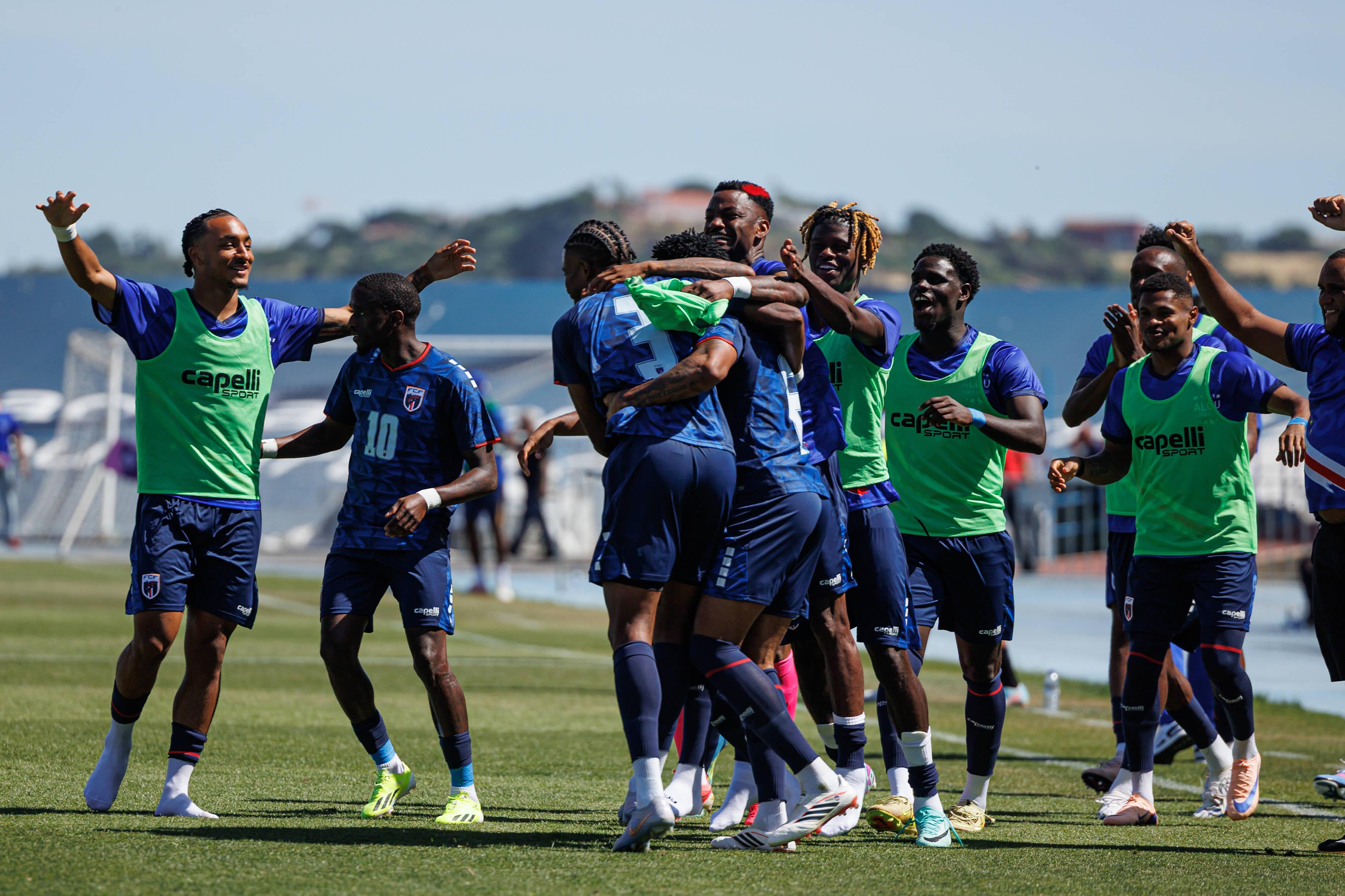 Festejos dos jogadores de Cabo Verde