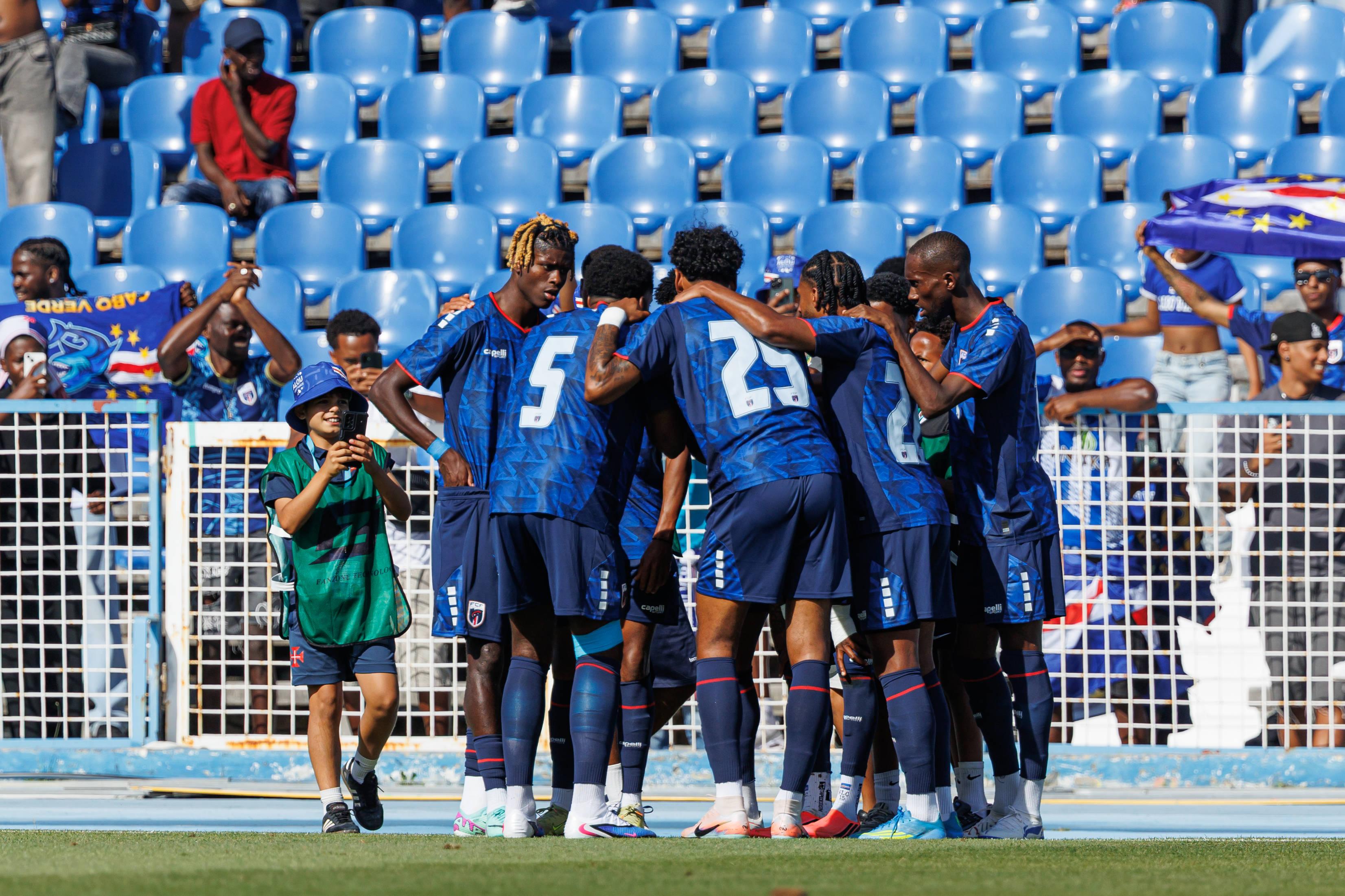 Festejos dos jogadores de Cabo Verde