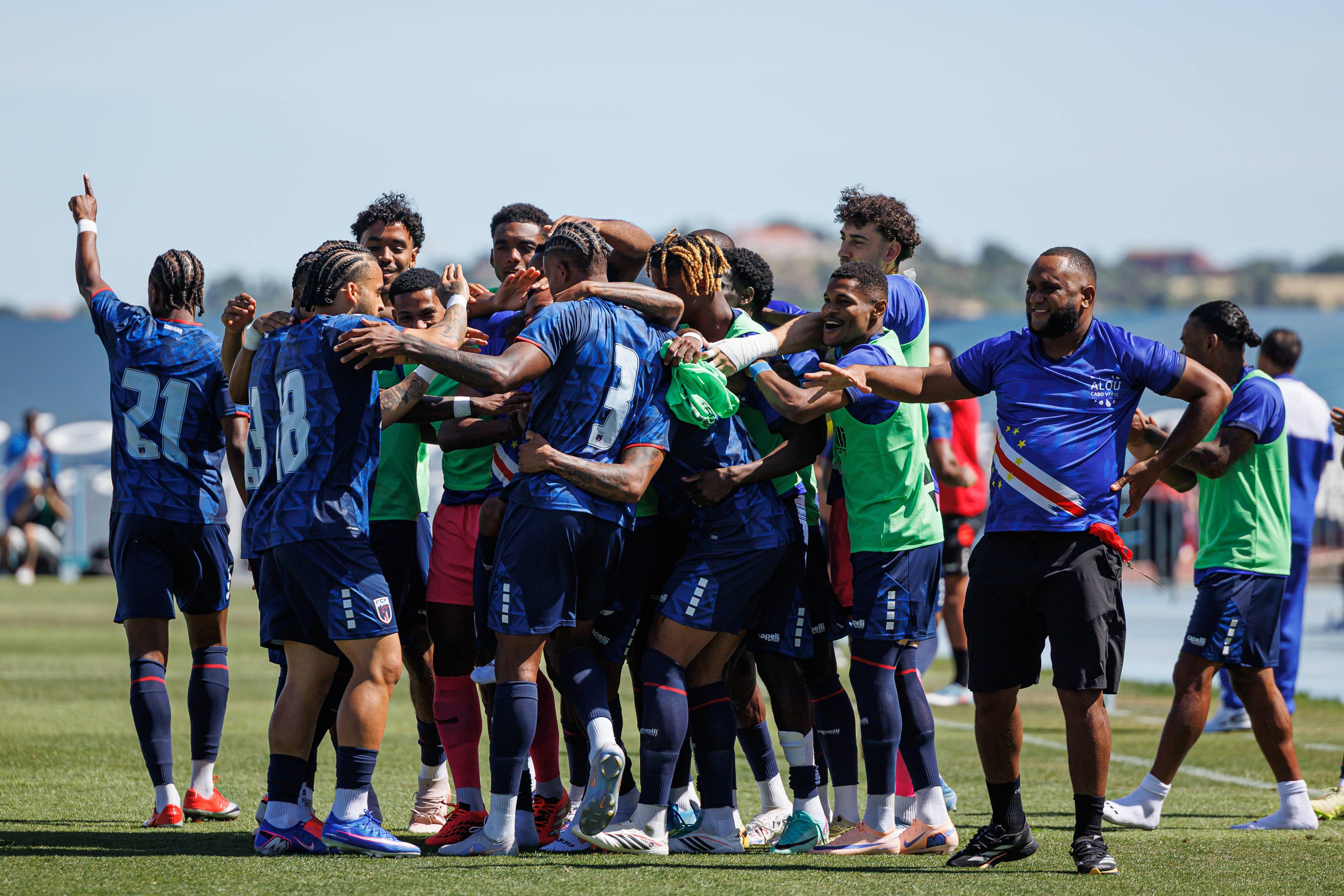 Festejos dos jogadores de Cabo Verde