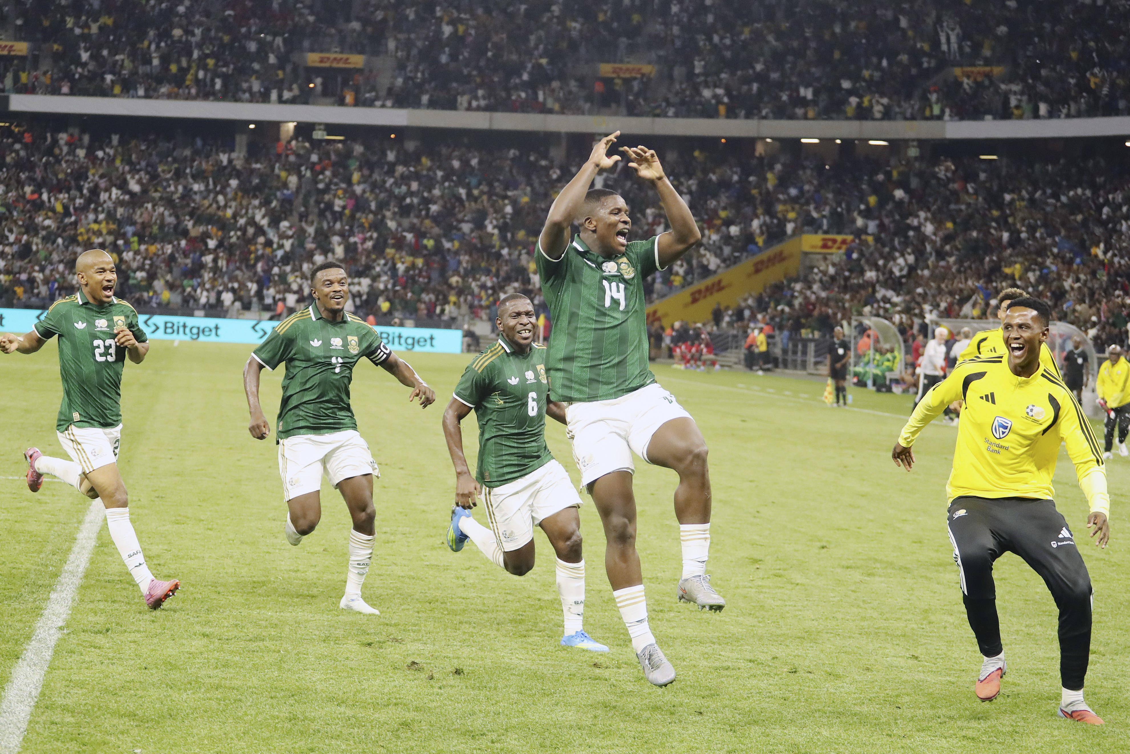 Festejos da África do Sul frente ao Panamá