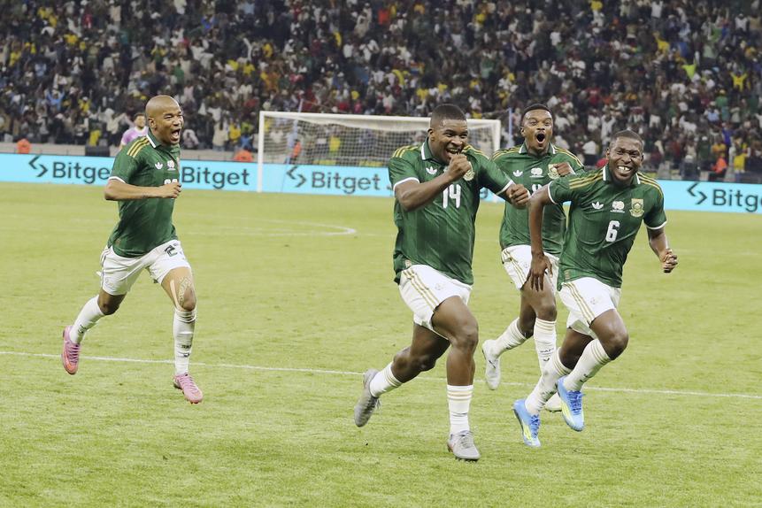 África do Sul celebra recente vitória frente ao Panamá