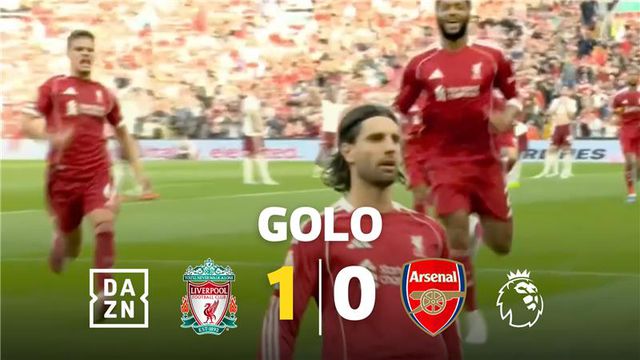 O que é isto, Szoboszlai?! O golaço do meio da rua que decidiu o Liverpool-Arsenal (vídeo)
