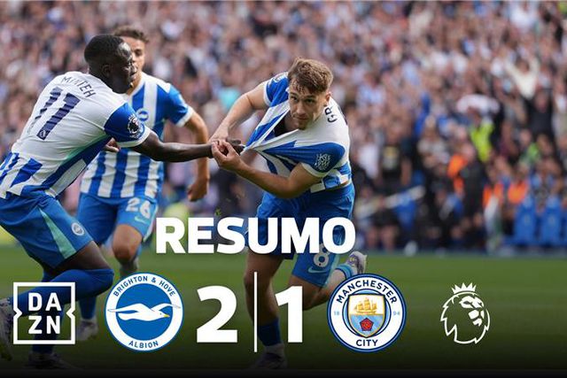 Balde de água fria para o City na visita ao Brighton (resumo)