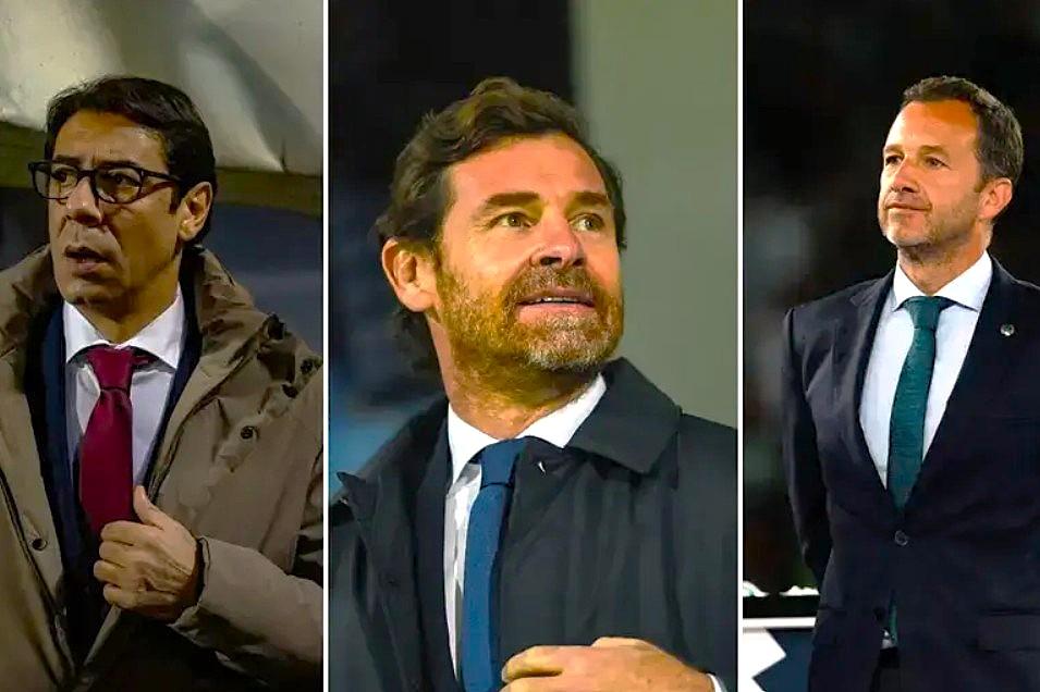 Rui Costa, presidente do Benfica; Villas-Boas, do FC Porto; e Frederico Varandas, do Sporting - Fotos: A BOLA