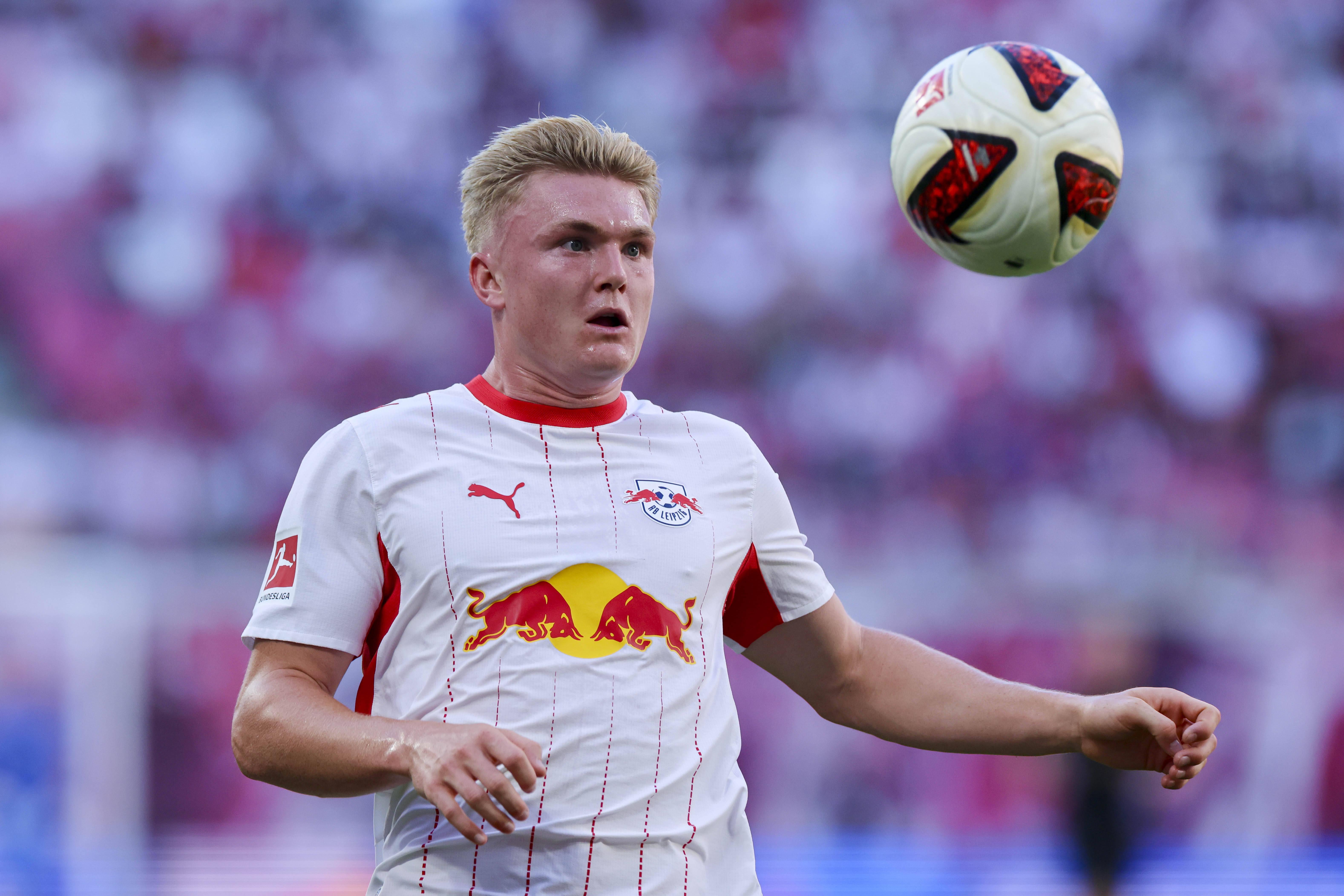 Conrad Harder marcou um golo na estreia oficial pelo Leipzig esta época