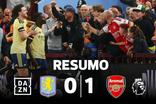 Dois jogos, duas vitórias: campeão Arsenal vence no Villa Park (resumo)