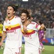 Dybala e Rodrigo Mora celebram golo da Roma