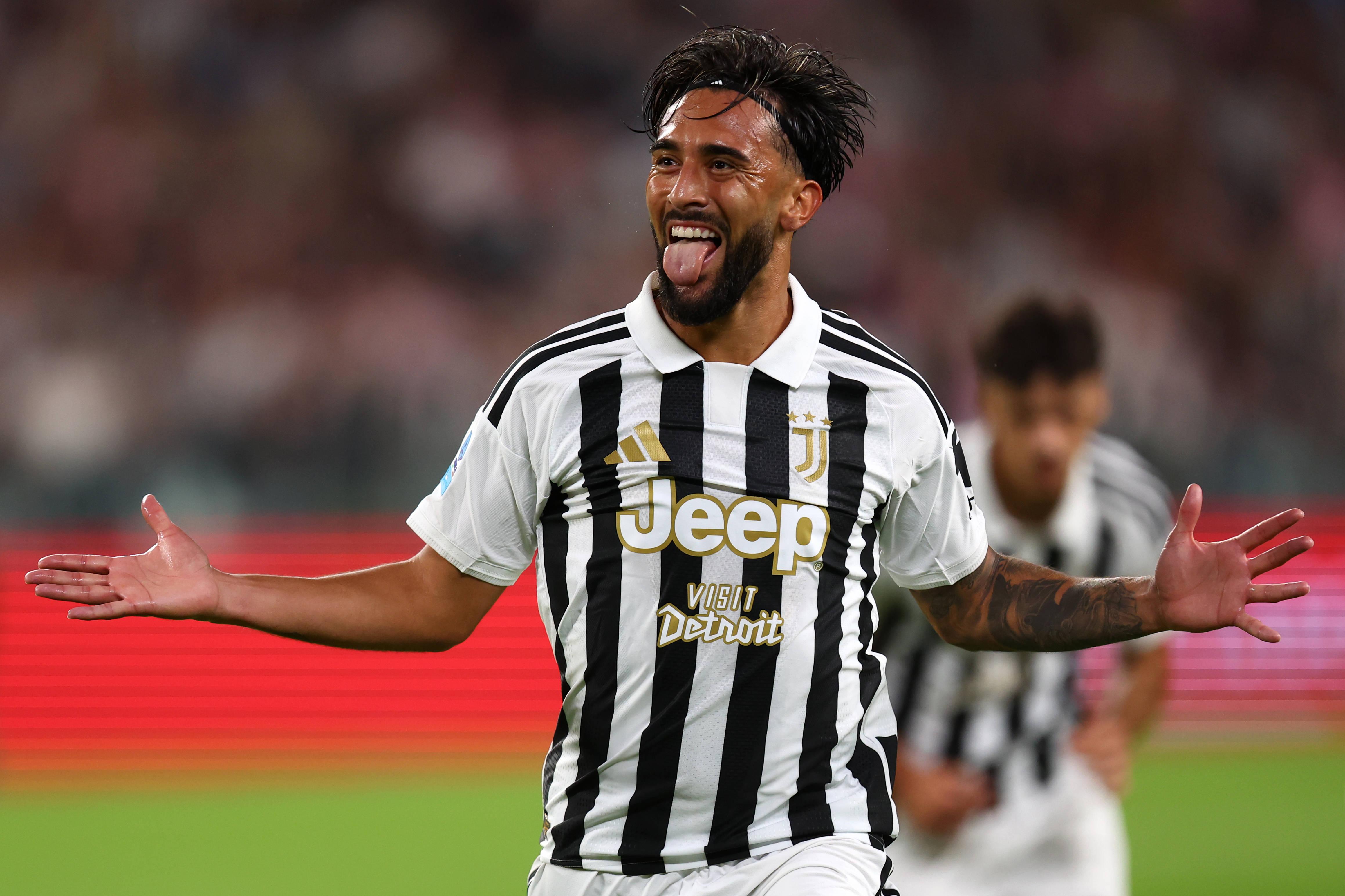 Nico González a festejar com a camisola da Juventus
