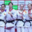 Patrícia no pódio em Abu Dhabi    Fotografia Gabriela Sabau/IJF