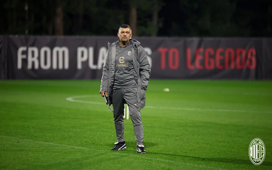 Sérgio Conceição durante o primeiro treino no Milan