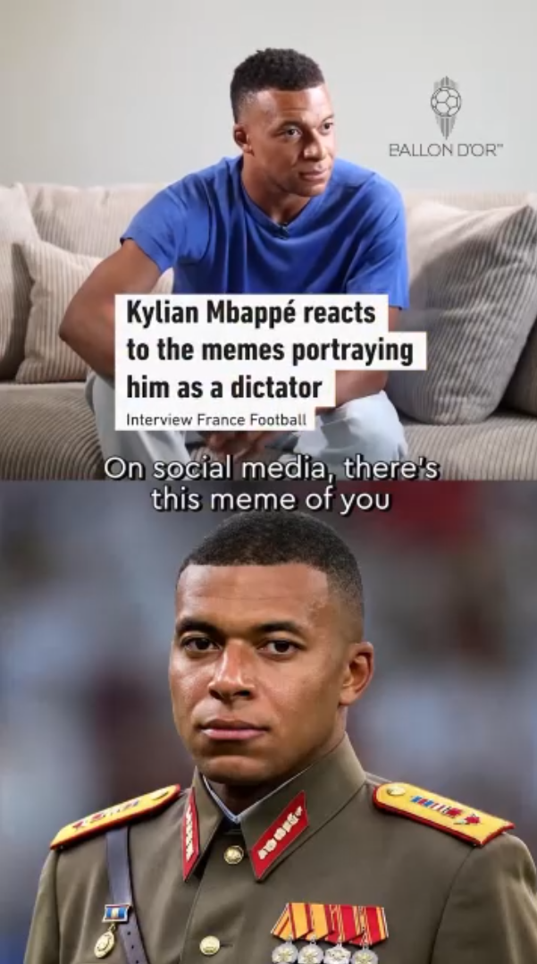Kylian Mbappé reacts to the memes