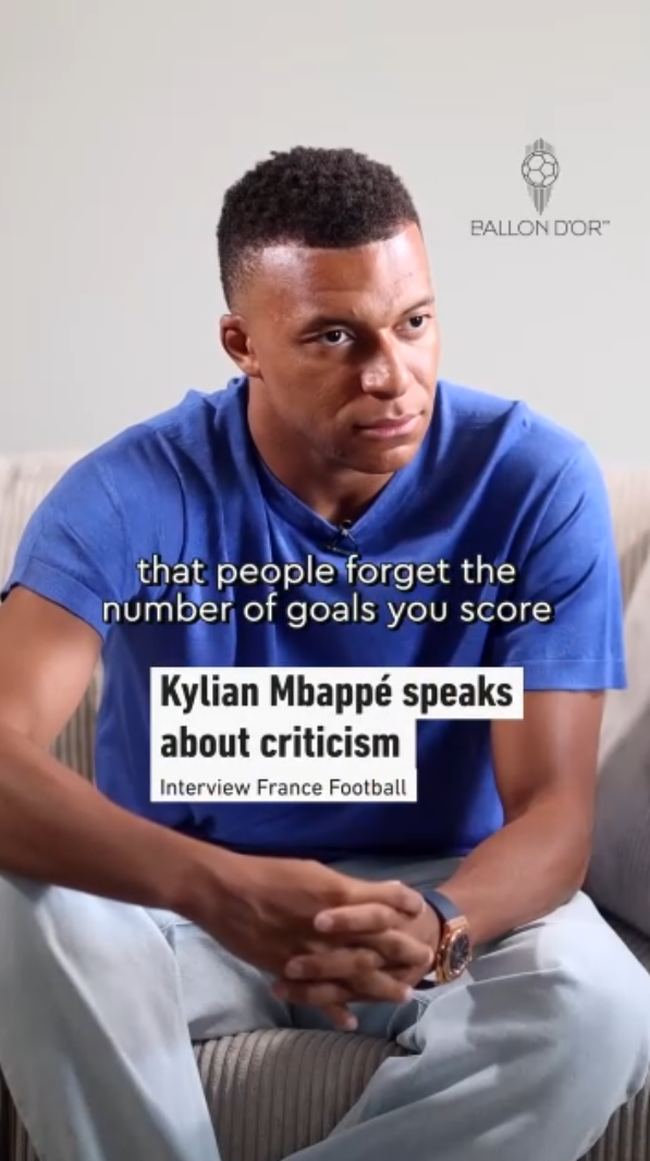 Kylian Mbappé speaks about criticism