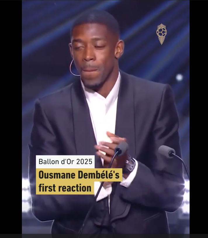 2025 Men's Ballon d'Or - Ousmane Dembélé's first reaction