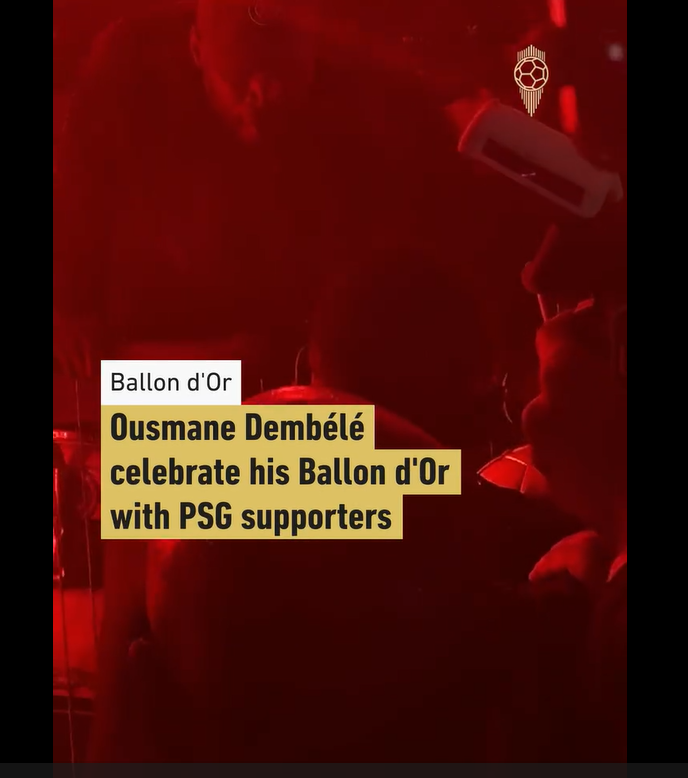2025 Men's Ballon d'Or - Dembélé celebrating with the crowd