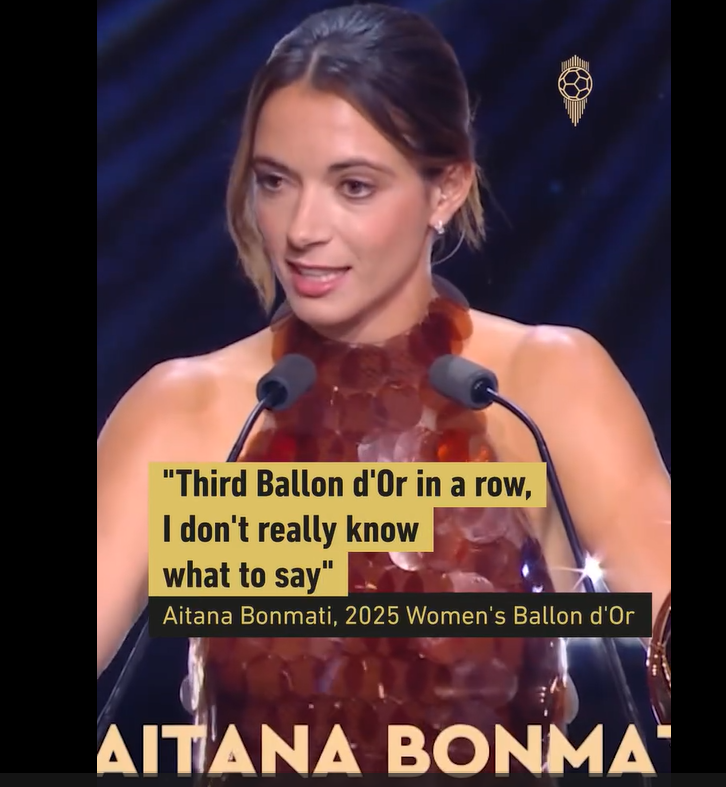 Aitana Bonmati - Women's Ballon d'Or winner for the 3rd time