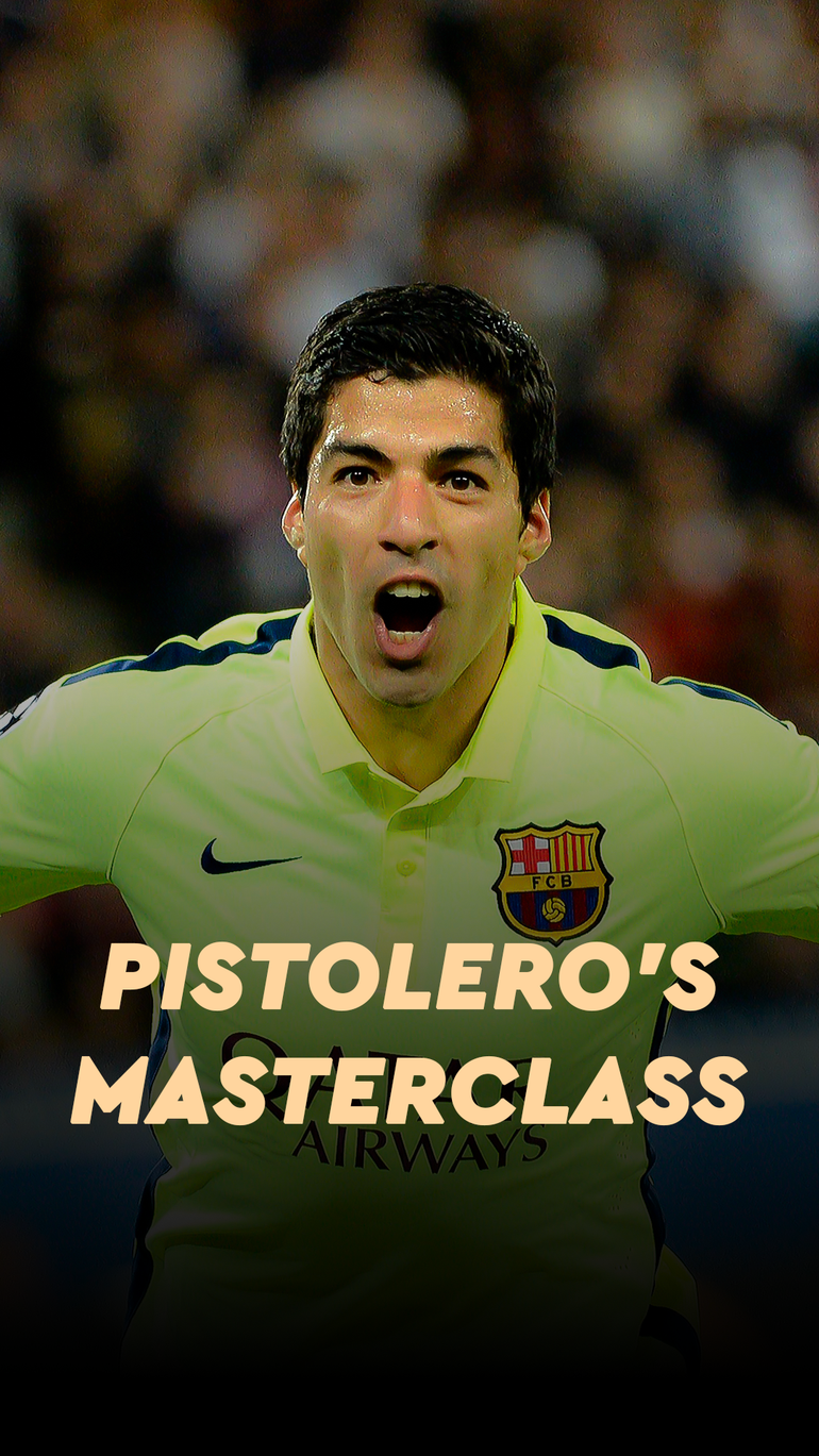 Luis Suárez against PSG in 2015