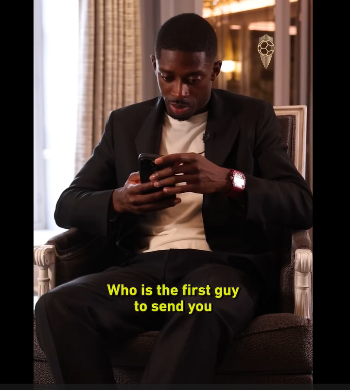 Lionel Messi was the first to congratulate Ousmane Dembélé