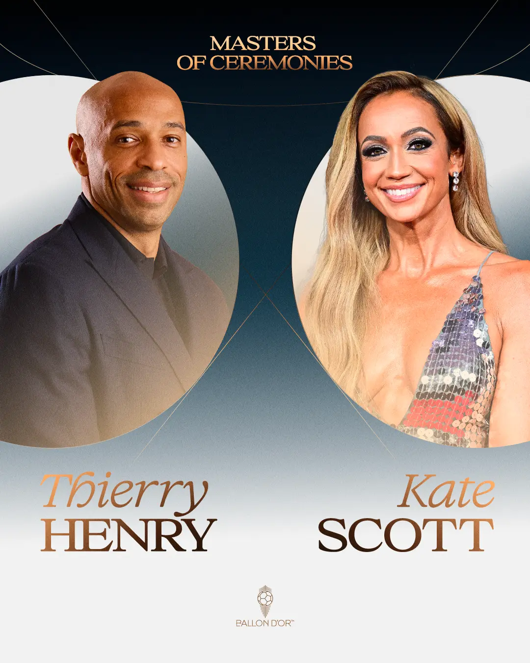 Thierry Henry et Kate Scott animeront la cérémonie du Ballon d'Or 2026
