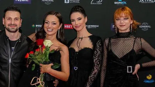 Елизабет, Цвети и Елеонора на премиерата на "Чалга" с Александър Сано.