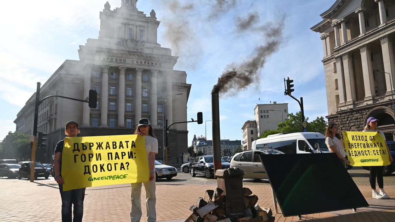 Печка за дърва пред Министерския съвет запалиха активисти от Грийнпийс