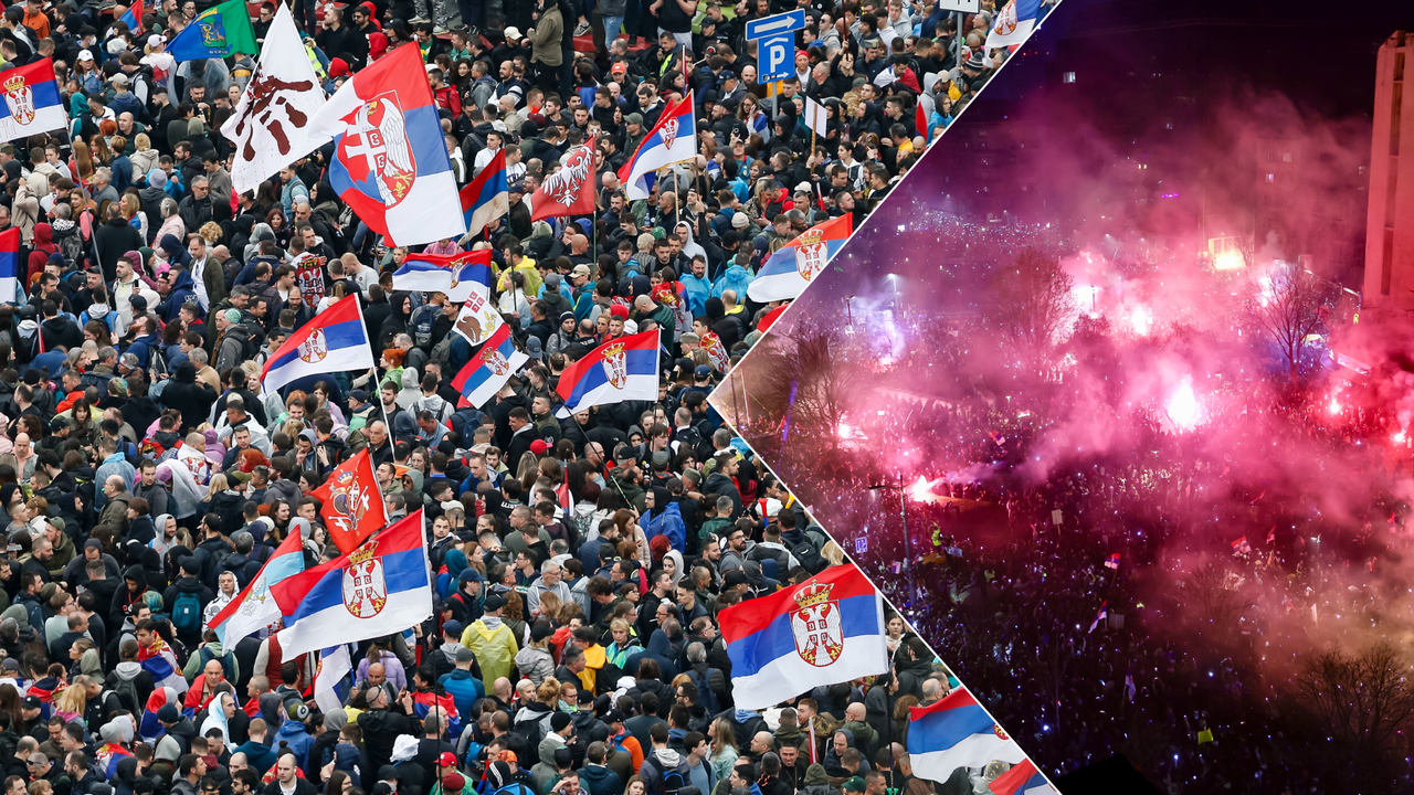 В неделя вечерта няколко хиляди души се замеряха с павета,