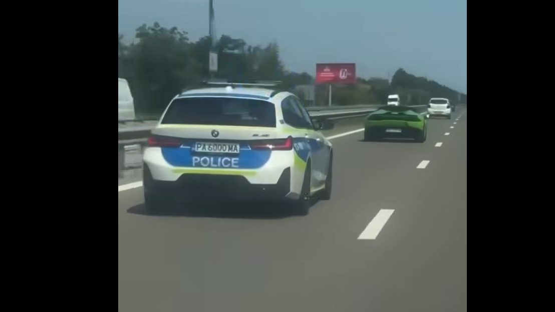 Патрулка ескортирала Ламборгини по АМ "Тракия" по разпореждане на прокурор