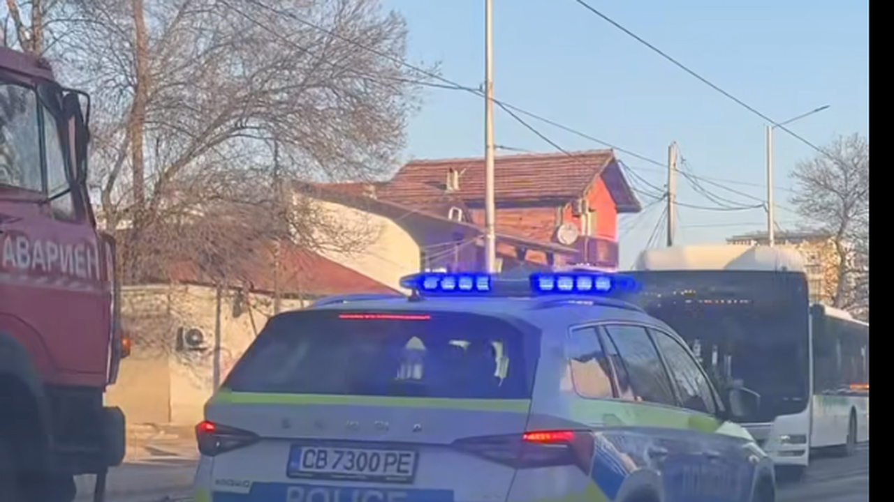 Лек автомобил и автобус на градския транспорт в София са