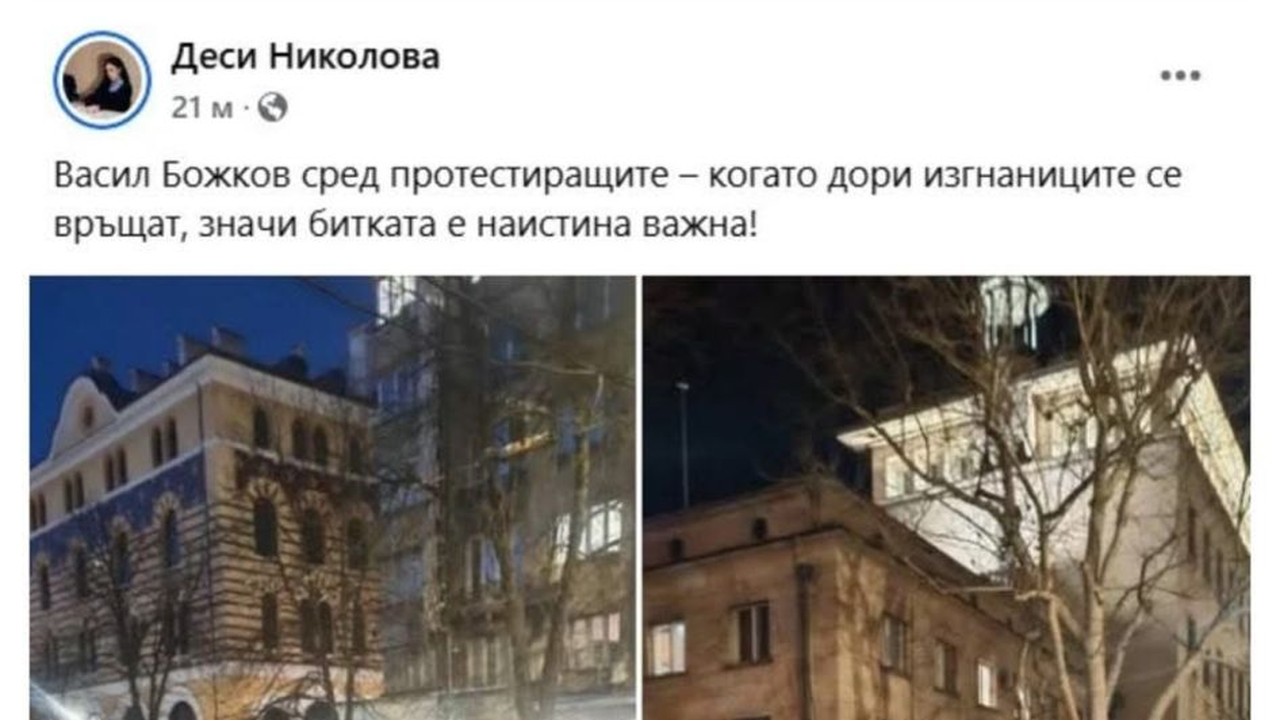 Бизнесменът Васил Божков и охранителите му се включиха в протеста