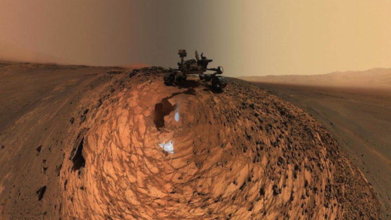 Curiosity си направи "селфи" на скала на Марс