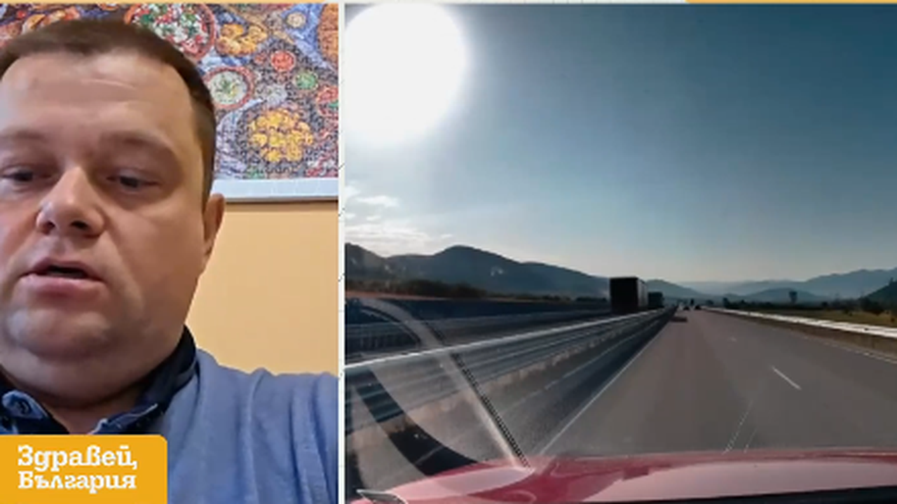 Два тежкотоварни камиона бяха заснети да се движат в насрещното