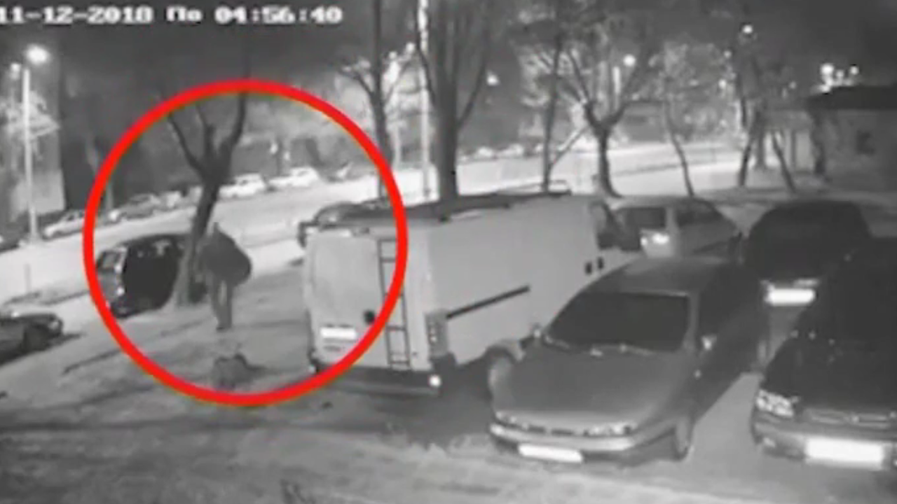 Мъж задигна саксии с растения пред жилищен блок