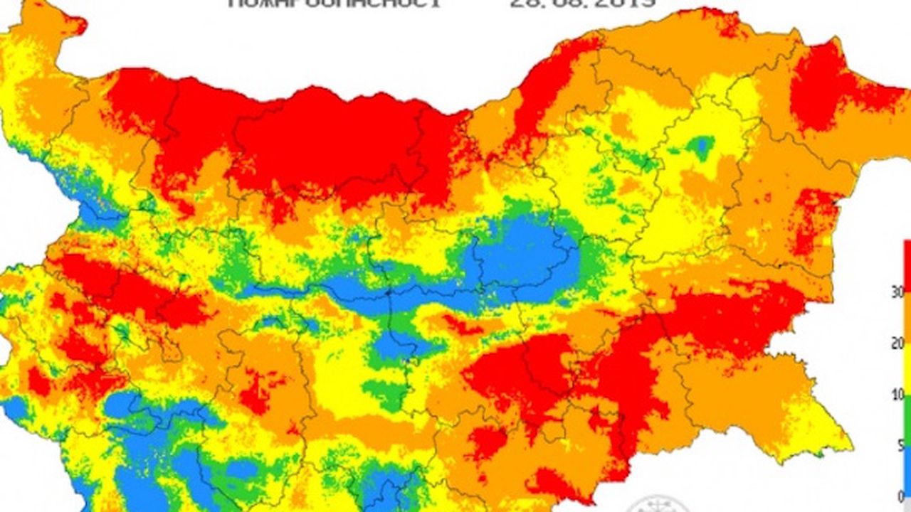 Опасност от пожари в 21 области на страната за утре