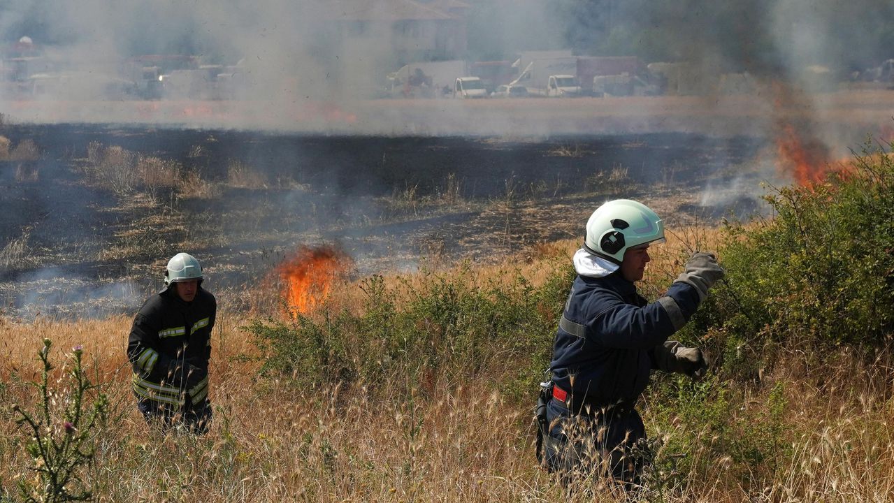 В овладяването на пожара, горящ близо до Граничния контролно-пропускателен пункт