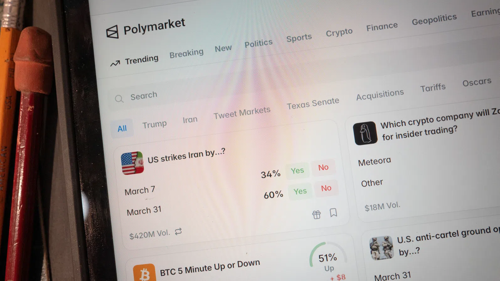 Polymarket премахна залози, свързани със спасителната мисия на американски военнослужещи в Иран