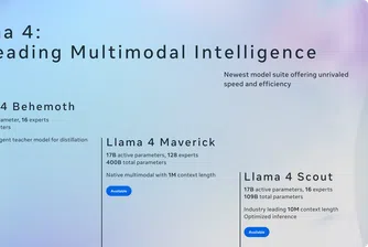 Meta представи най-мощните си AI модели - Llama 4. Но най-доброто предстои