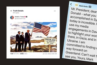 Тръмп заяви, че ще се срещне с „различни страни“ за Гренландия в Давос след „много добър“ разговор с Рюте