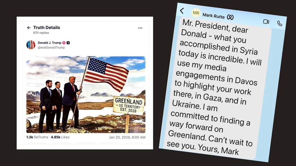 Тръмп заяви, че ще се срещне с „различни страни“ за Гренландия в Давос след „много добър“ разговор с Рюте