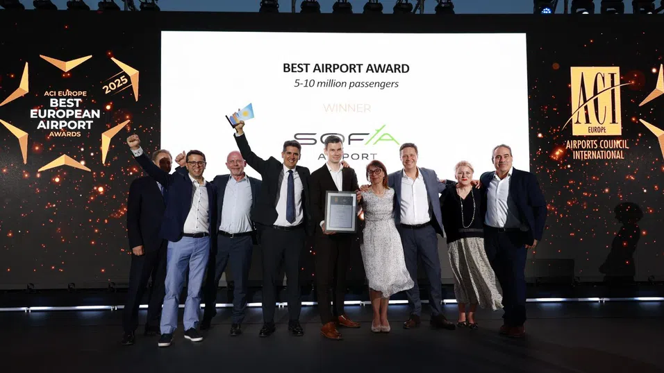 Летище "Васил Левски" – София е най-доброто в категорията 5 до 10 милиона пътници на ACI EUROPE