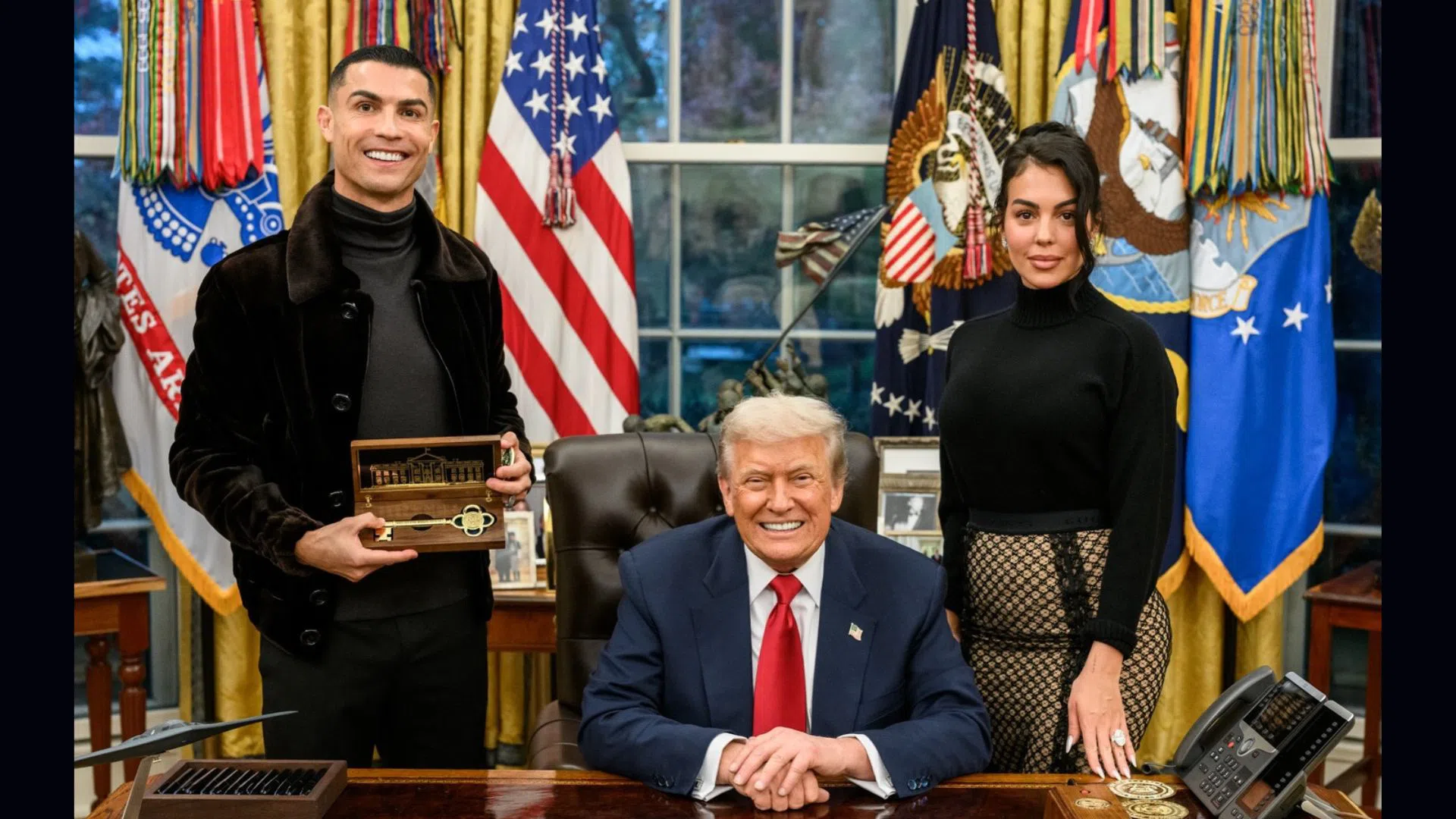 „Two GOATS“: Тръмп и Роналдо се забавляват в Белия дом