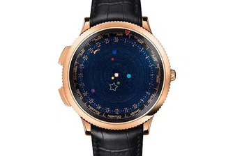 Часовник с планетариум върху циферблата