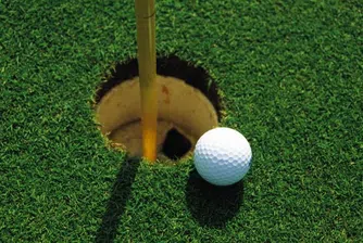 Топка за голф покоси орел в полет