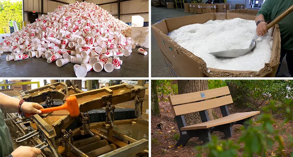 Как чашката от ресторанта за бързо хранене се превръща в пейка