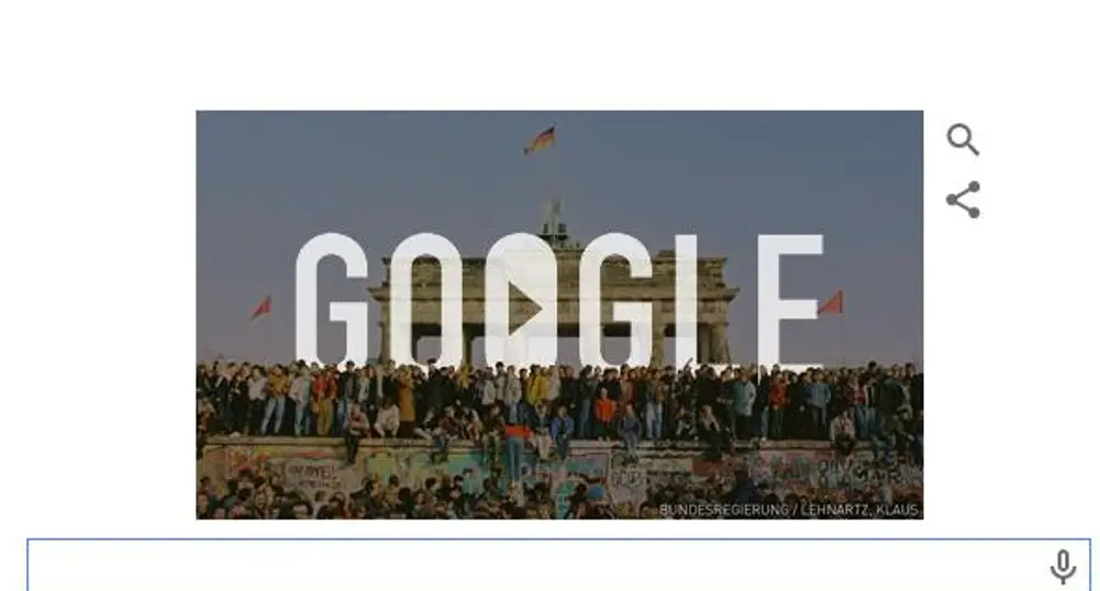 Видео дудъл от Google за 25 г. от падането на Берлинската стена