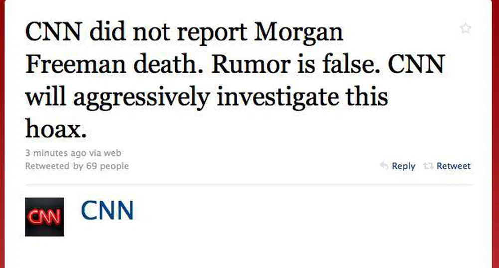 CNN обяви Морган Фрийман за мъртъв по грешка