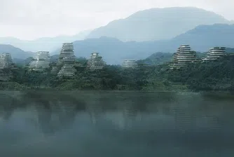 Футуристично село в подножието на една свещена планина