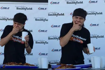 Вижте как този човек изяжда 12 кутии сладолед наведнъж