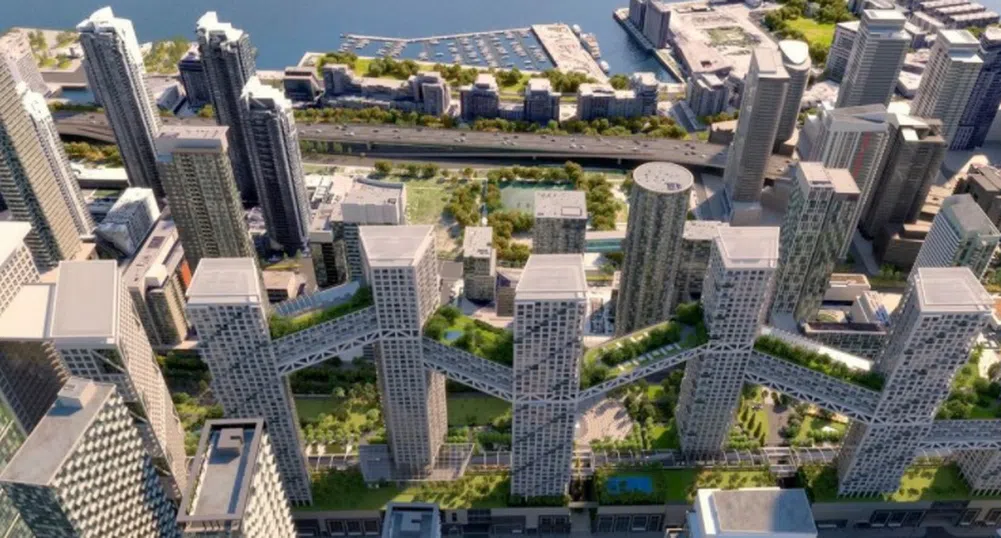 Мини град в небето в Торонто: Девет кули, свързани с мостове (снимки)