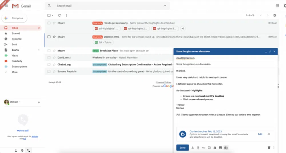 Ще можем да изпращаме „тайни“ писма в Gmail