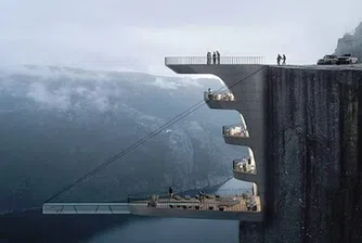 Този басейн със стъклено дъно ще виси на 600 метра над фиорд